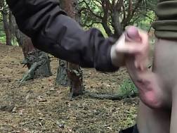 young handjob forest cum