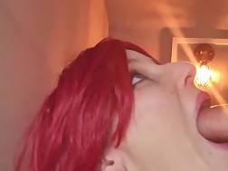 redhaired sucking jizz oral