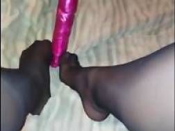 slender legs caresses penis