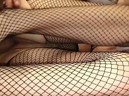 wearing fishnets drilled behind