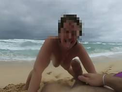 wife playing prick beach