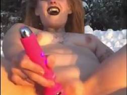 goth redhead cums