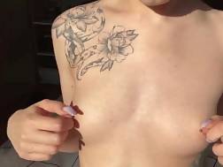 exposing small titties oiled