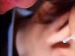 closeup sucks cum mouth