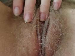 clit playing unshaved vagina