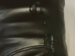 huge jizz leather pants