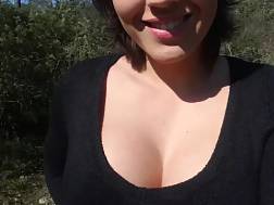 darkhaired outside woods