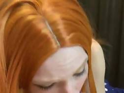 redhaired blow sperm mouth