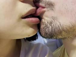 tongue kissing closeup