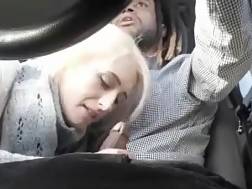 blonde black bj driving