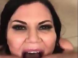 busty blackhaired cougar blowing