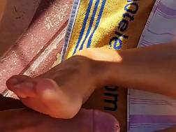 closeup outdoor footjob